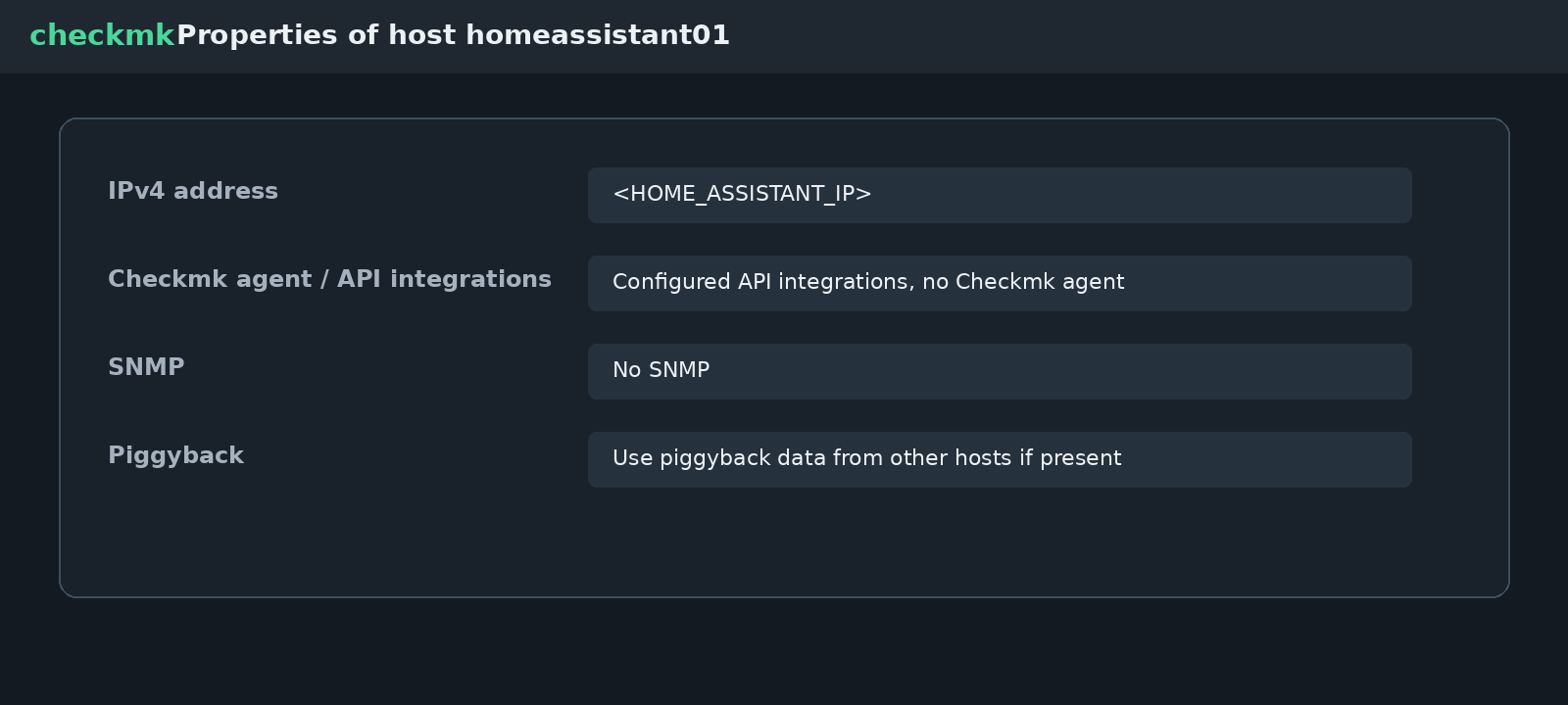 Anonymisierte Checkmk Host-Eigenschaften